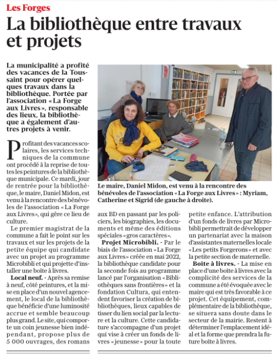 09 11 2023 BIBLIOTHEQUE TRAVAUX LES FORGES